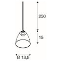 SLV Pendelleuchte PARA CONE GL GU10, transparent, schwarz