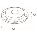 SLV LED module SMALL PLOT, 3W, 3000K, CRI80, 180�, frosted, aluminium
