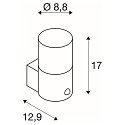 Wall luminaire GRAFIT, E27, round, sensor, anthracite