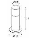 SLV Outdoor Stehleuchte GRAFIT, IP44, rund, E27, anthrazit / Diffusor in Rauchglas-Optik, satiniert, 30cm