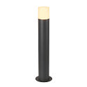 Outdoor Stehleuchte GRAFIT, IP44, rund, E27, anthrazit / Diffusor in Rauchglas-Optik, satiniert, 60cm