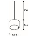 pendant luminaire PANTILO 28 PD E27 IP20, gold
