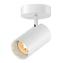 wall and ceiling luminaire ASTO TUBE CW SINGLE 1 flame, round, cardanic swivelling GU10 IP20, white dimmable
