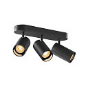 Wand- und Decken-Spotleiste ASTO TUBE TRIPLE, IP20, zylindrisch, 3-flammig, 3x GU10 max. 10W, schwarz