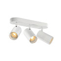wall and ceiling luminaire ASTO TUBE CW TRIPLE 3 flames, long, cardanic swivelling GU10 IP20, white dimmable