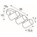 SLV Wand- und Decken-Spotleiste ASTO TUBE TRIPLE, IP20, zylindrisch, 3-flammig, 3x GU10 max. 10W, wei�
