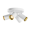 SLV wall and ceiling luminaire ASTO TUBE CW QUADRUPLE 4 flames, round, cardanic swivelling GU10 IP20, white dimmable