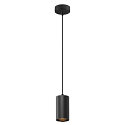 pendant luminaire ASTO TUBE 1 flame, round, rigid GU10 IP20, black dimmable