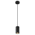 SLV pendant luminaire ASTO TUBE 1 flame, round, rigid GU10 IP20, black dimmable