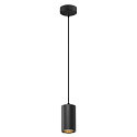 SLV pendant luminaire ASTO TUBE 1 flame, round, rigid GU10 IP20, black dimmable