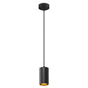 SLV pendant luminaire ASTO TUBE 1 flame, round, rigid GU10 IP20, black dimmable