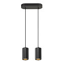 SLV pendant luminaire ASTO TUBE 2 flames, rigid, long GU10 IP20, black dimmable
