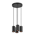 pendant luminaire ASTO TUBE 4 flames, round, rigid GU10 IP20, black dimmable