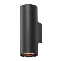 SLV wall luminaire ASTO TUBE up / down, 2 flames, cylindrical, rigid GU10 IP20, black dimmable