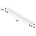 3-Phasen HV-Einbauschiene S-TRACK PHASE & DALI, IP20, 230V AC, DALI steuerbar, 100cm, schwarz