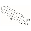 SLV LED Spot IN-LINE 22 TRACK 48V, 95�, 7,3W, CRI90, DALI, opal, IP20, 2700K, 540lm, wei�/wei�