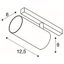 SLV LED Niedervolt-Schienen-Strahler NUMINOS� XS DALI 2, rund, 48V, 16W 4000K 20�, DALI dimmbar, schwenkbar, matt schwarz