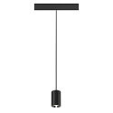 SLV LED Niedervolt-Schienen Pendelleuchte NUMINOS� XS, 48V, 8.7W 4000K 55�, DALI 2 dimmbar, matt schwarz / innen gl�nzend chrom