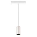 SLV LED Niedervolt-Schienen-Pendelleuchte NUMINOS� S DALI, 48V, 16W 4000K 55�, DALI 2 dimmbar, matt wei� / innen gl�nzend chrom