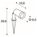 SLV gorund spike luminaire SYNA PLANT round, tiltable IP65, black 