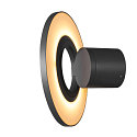 SLV outdoor wall luminaire I-RING round, switchable, with diffuser, cardanic swivelling IP65, anthracite 