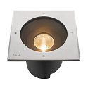 SLV floor recessed luminaire DASAR� XL square, swivelling, DALI controllable, passable IP65 / IP67, stainless steel dimmable