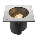 SLV floor recessed luminaire DASAR� XL square, swivelling, DALI controllable, passable IP65 / IP67, stainless steel dimmable