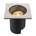 SLV floor recessed luminaire DASAR� L square, swivelling, DALI controllable, passable IP65 / IP67, stainless steel dimmable