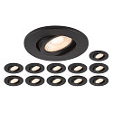LED Deckeneinbauleuchte UNIVERSAL DOWNLIGHT MOVE PHASE Set, 12x 1007090 und 1007091 Abdeckung, 38�, 8W, UGR, schwarz