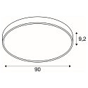 SLV LED Decken-Aufbauleuchte MEDO� 90, IP50, Up/Down, � 90cm, 79W 2700/3000/4000K 8300-9350lm 110�, CRI 90,  dimmbar, grau
