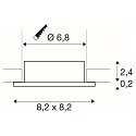 SLV recessed ceiling ring NEW TRIA� 68 square, white