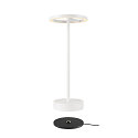 SLV battery table lamp VINOLINA ONE with touch dimmer, ring shape IP54, white dimmable