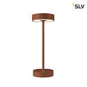 battery table lamp VINOLINA IP54, rust dimmable