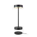 LED Akku-Tischleuchte VINOLINA 2-CCT, IP54, � 12cm, zylindrisch, 2.2W 2700/3000K 130lm, Touch-Dimmer + Ladestation