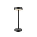 LED Akku-Tischleuchte VINOLINA 2-CCT, IP54, � 12cm, zylindrisch, 2.2W 2700/3000K 130lm, Touch-Dimmer + Ladestation