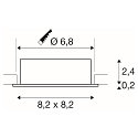 SLV ceiling recessed luminaire NEW TRIA� 68 square GU10 IP20, aluminium