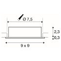SLV ceiling recessed luminaire NEW TRIA� 75 square GU10 IP20, black