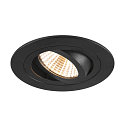 LED Deckeneinbauleuchte NEW TRIA� 75, rund, 8,3W, CRI 90, IP20, dimmbar, 38�, 3000K, schwarz
