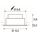 SLV LED Deckeneinbauleuchte NEW TRIA� 68, rund, 11W, 1800-3000K, CRI 90, IP20, dimmbar, 38�, schwarz