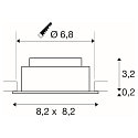 SLV LED Deckeneinbauleuchte NEW TRIA� UNIVERSAL 68, quadratisch, 8,6W, 2500/3000/4000K, CRI 90, IP20, dimmbar, 60�, schwarz