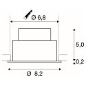 SLV LED Deckeneinbauleuchte NEW TRIA� UNIVERSAL 68, rund, 8,6W, 2500/3000/4000K, CRI 90, dimmbar, 38�, IP20IP65, schwarz