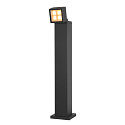 SLV Outdoor LED Stehleuchte S-CUBE 75, IP65 IK04, 15W 2700/3000K (CCT Swich) 1000/1200lm 80�, dimmbar, neigbar, anthrazit