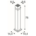 SLV Outdoor LED Stehleuchte S-CUBE 75, IP65 IK04, 15W 2700/3000K (CCT Swich) 1000/1200lm 80�, dimmbar, neigbar, anthrazit