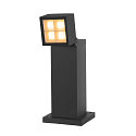 SLV Outdoor LED Sockelleuchte S-CUBE 35, IP65 IK04, 15W 2700/3000K (CCT Swich) 1000/1200lm 80�, dimmbar, neigbar, anthrazit