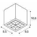 SLV LED Outdoor Deckenaufbauleuchte S-CUBE, IP65 IK04, 15W 2700/3000K (CCT Swich) 1000/1200lm 80�, dimmbar, starr, anthrazit