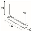 SLV LED Pendelleuchte WORKLIGHT PRO 120, 80� - 115�, 120cm, 50W, 4000K, 6100lm, IP20, DALI dimmbar, grau
