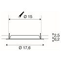 SLV Abdeckung f�r Deckeneinbauleuchte DOWNLIGHT V 150, � 17.6cm / 2.5cm, leicht versenkt, schwarz