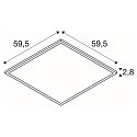 LED Einlege-Deckenleuchte PANEL V 600 ON-OFF, IP54 IK03, 59.5cm, 34W 3000/4000K (CCT Switch), CRI 80, schaltbar, 85�, UGR<19