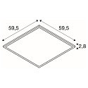 SLV LED Einlege-Deckenleuchte PANEL V 600 DALI, IP54 IK03, 59.5cm, 34W 3000/4000K (CCT Switch) 85�, CRI 80, UGR <19, dimmbar