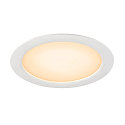 SLV LED Deckeneinbauleuchte DOWNLIGHT V 200, IP54, 15/21W (multi) 3000/4000K (CCT Switch) 105�, CRI 80, exkl. Einbauring, schwarz